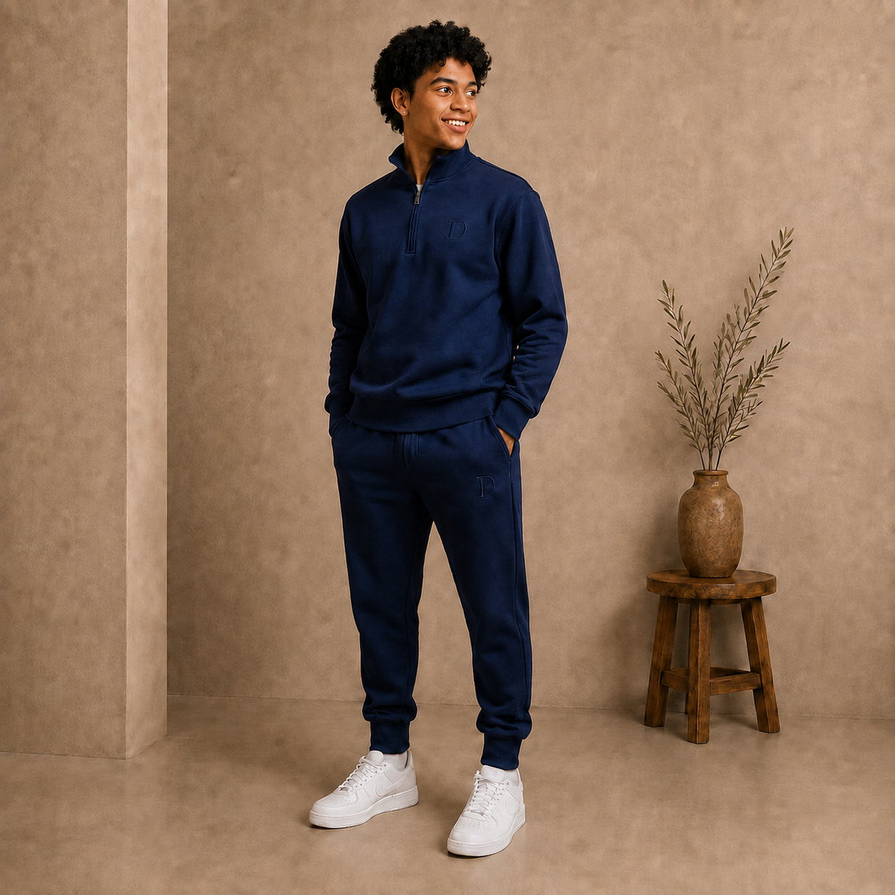 Boys fleece tracksuit set ages 9-15 Navy - Deema Kids Store