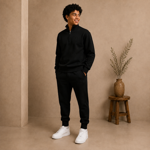 Boys fleece tracksuit set ages 9-15 Black - Deema Kids Store