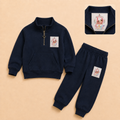 Girls fleece tracksuit set ages 3-8 Navy - Deema Kids Store