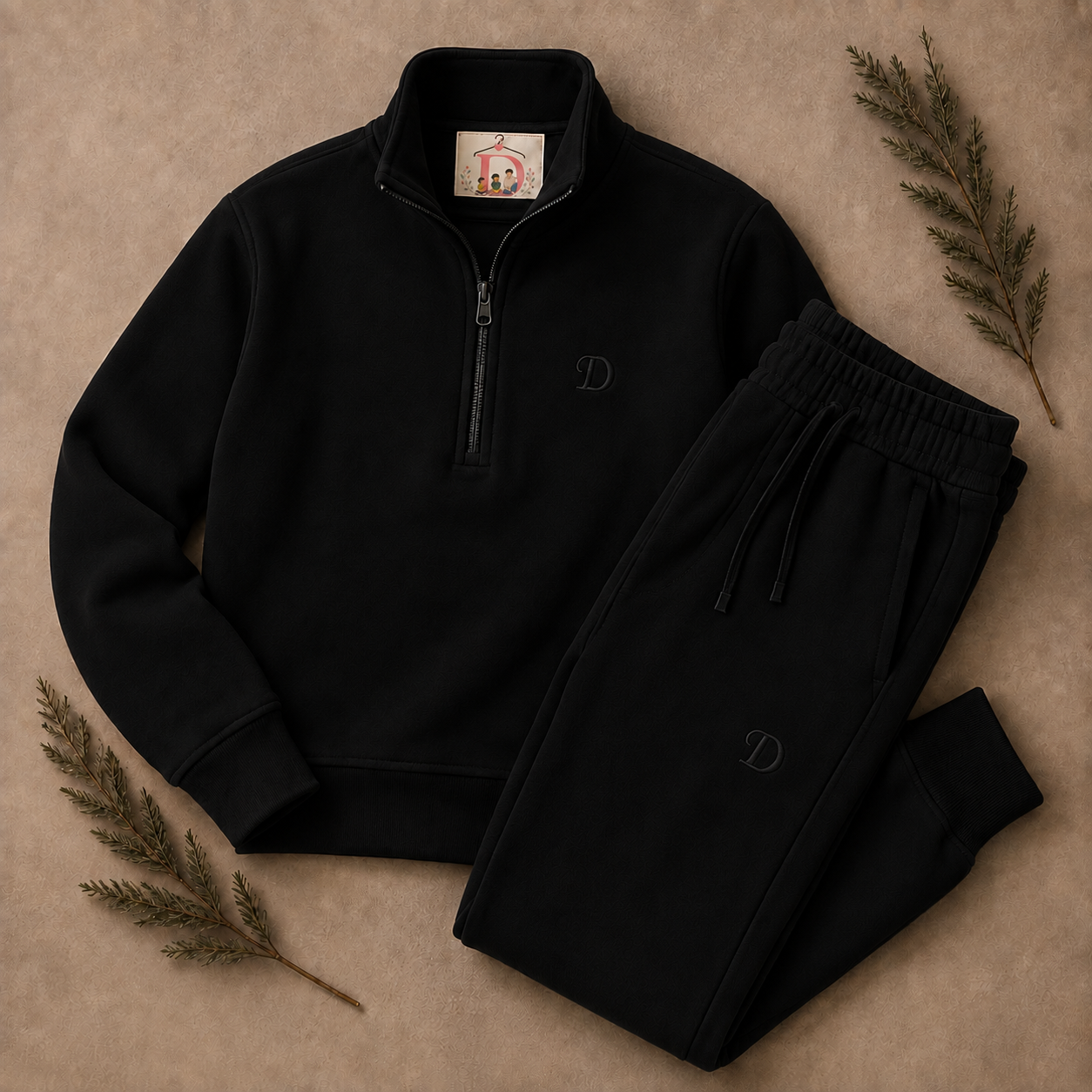 Boys fleece tracksuit set ages 9-15 Black - Deema Kids Store