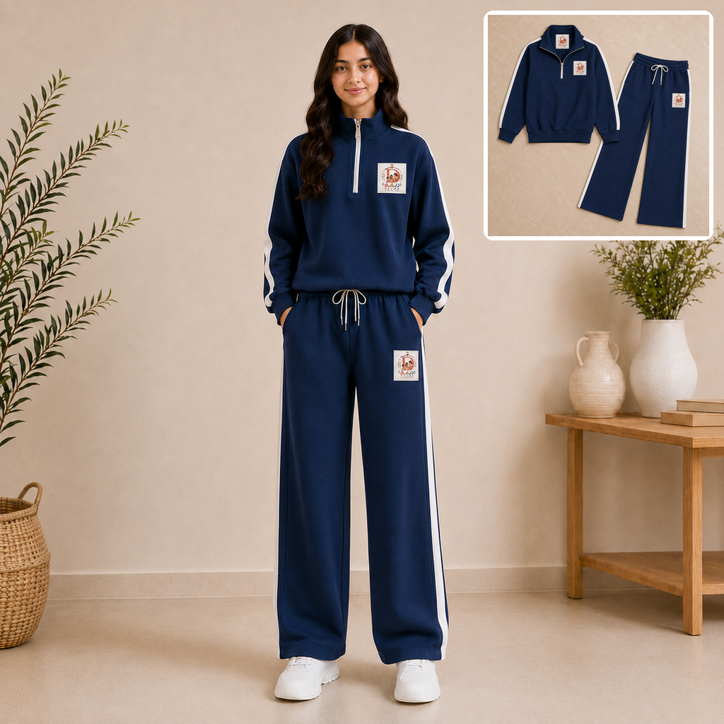Girls fleece tracksuit set ages 9-15 Navy - Deema Kids Store